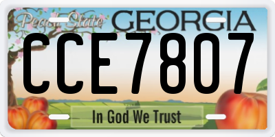 GA license plate CCE7807