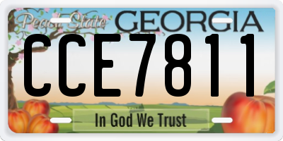 GA license plate CCE7811