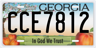 GA license plate CCE7812