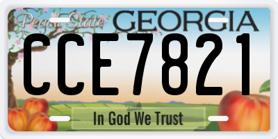 GA license plate CCE7821