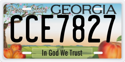 GA license plate CCE7827
