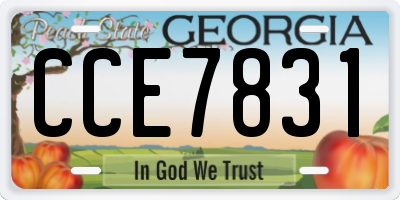 GA license plate CCE7831