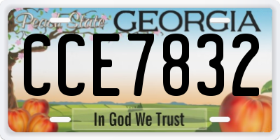 GA license plate CCE7832