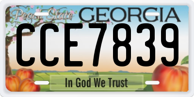 GA license plate CCE7839