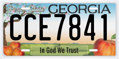 GA license plate CCE7841