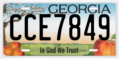 GA license plate CCE7849