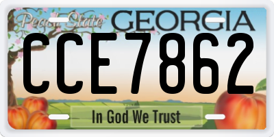 GA license plate CCE7862