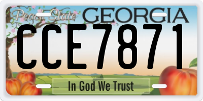 GA license plate CCE7871