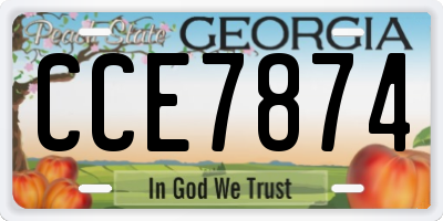 GA license plate CCE7874
