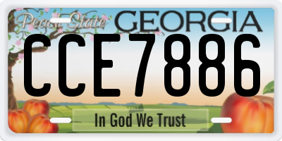 GA license plate CCE7886