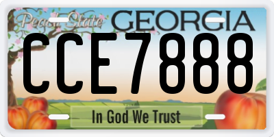GA license plate CCE7888