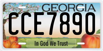GA license plate CCE7890