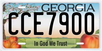 GA license plate CCE7900