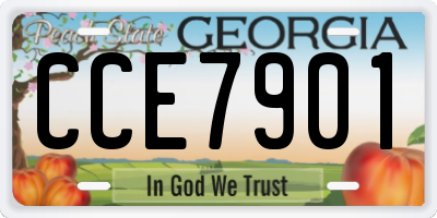 GA license plate CCE7901