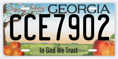 GA license plate CCE7902