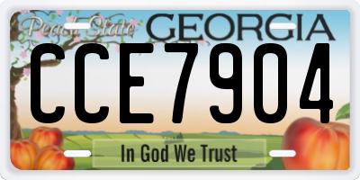 GA license plate CCE7904