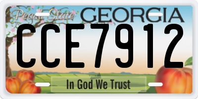 GA license plate CCE7912