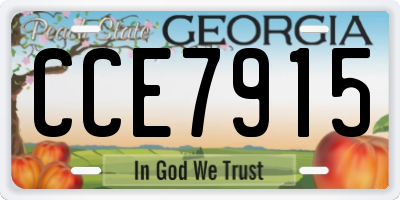 GA license plate CCE7915