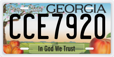 GA license plate CCE7920