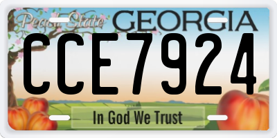 GA license plate CCE7924