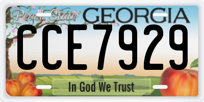 GA license plate CCE7929