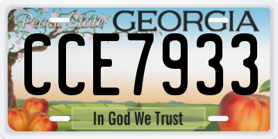 GA license plate CCE7933