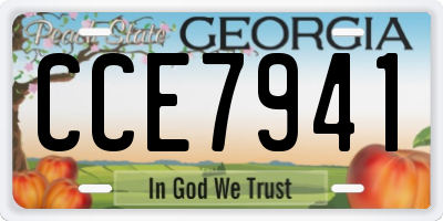 GA license plate CCE7941