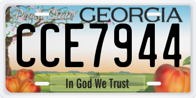 GA license plate CCE7944