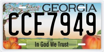GA license plate CCE7949