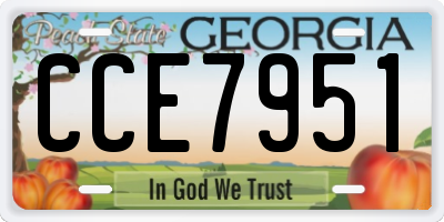 GA license plate CCE7951