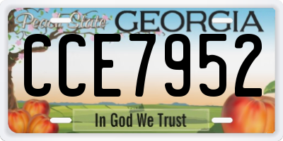 GA license plate CCE7952