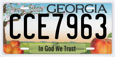 GA license plate CCE7963