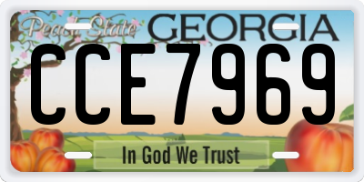 GA license plate CCE7969