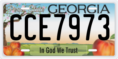 GA license plate CCE7973