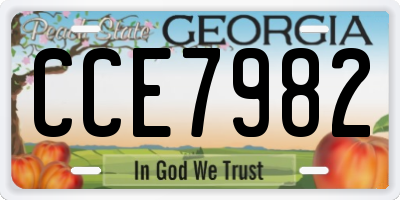 GA license plate CCE7982