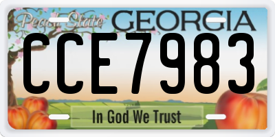 GA license plate CCE7983