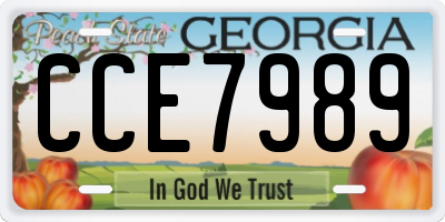 GA license plate CCE7989