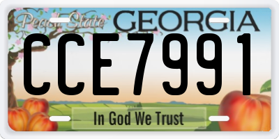 GA license plate CCE7991