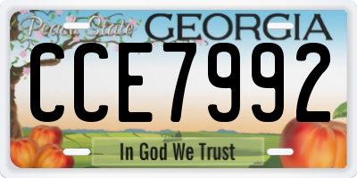 GA license plate CCE7992