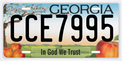 GA license plate CCE7995