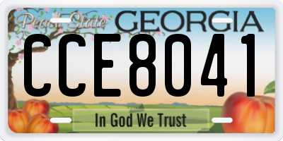 GA license plate CCE8041