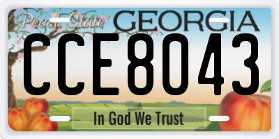 GA license plate CCE8043