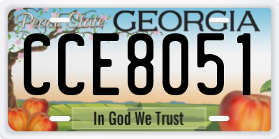 GA license plate CCE8051