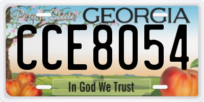 GA license plate CCE8054