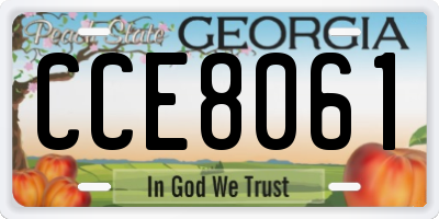 GA license plate CCE8061