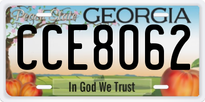GA license plate CCE8062