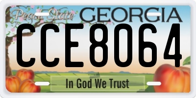 GA license plate CCE8064