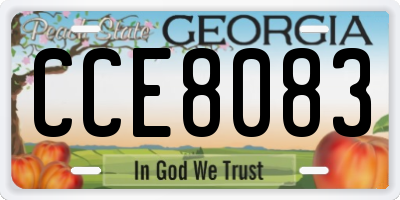 GA license plate CCE8083
