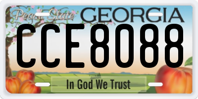 GA license plate CCE8088