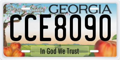 GA license plate CCE8090